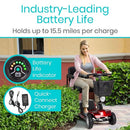 Vive Health 4-Wheel Mobility Scooter with Delta Tiller, 15.5 Mile Range and 298 lbs Capacity, Red