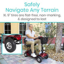 Vive Health 4-Wheel Mobility Scooter with Delta Tiller, 15.5 Mile Range and 298 lbs Capacity, Red