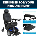 Vive Health Electric Wheelchair Model V, Indoor/Outdoor Power Chair, 15 Mile Range, Blue