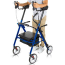 Upright walker with adjustable armrests in blue by Vive Health for improved mobility, Moovkart.
