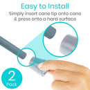 Vive Health Replacement Cane Tips, 3/4-Inch, Fits Canes, Walkers and Crutches, Gray Pack of 2