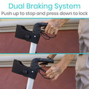 Vive Health Everglide Rollator Model S, Foldable with Tote Bag and Cane Holder, Black