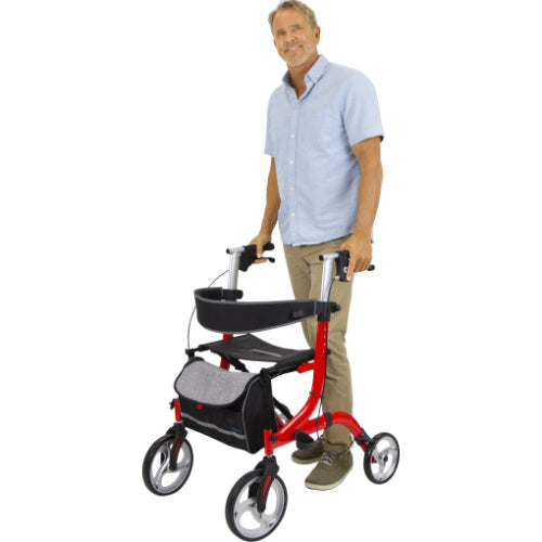 Vive Health Walker Rollator, Red Model S