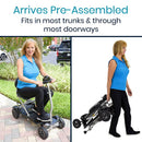 Vive Health Folding Mobility Scooter, Lightweight Electric Travel Scooter with Adjustable Tiller