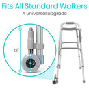 Vive Health Walker Wheels with Brakes, Gray