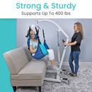 Vive Health Hydraulic Patient Lift with Sling, Steel Frame with Adjustable Base, 400 lbs Capacity