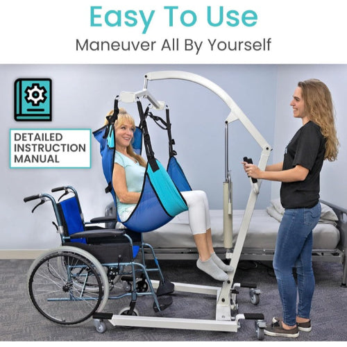 Vive Health Hydraulic Patient Lift, White
