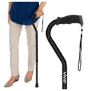 Vive Health Soft Grip Offset Cane with ergonomic handle and slip-resistant rubber tip for stability, Moovkart
