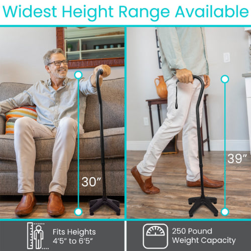 Vive Health Adjustable and Lightweight SureWalk Quad Cane
