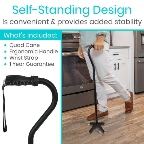 Vive Health Adjustable and Lightweight SureWalk Quad Cane