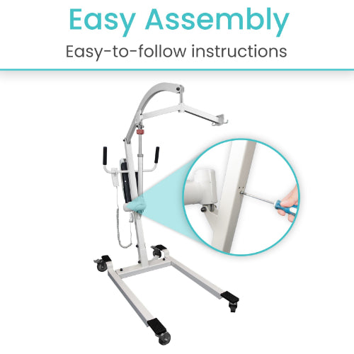 Vive Health Electric Patient Lift with Sling, White