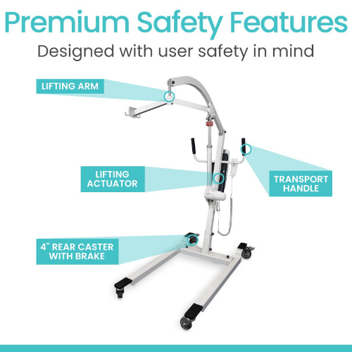 Vive Health Electric Patient Lift with Sling, White