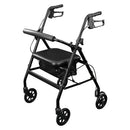 Vive Health Lightweight Rollator Walker, Compact mobility aid with four wheels, built-in seat. Moovkart