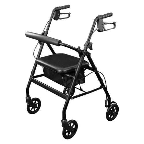 Vive Health Aluminum Lightweight Rollator with Seat, Brakes & Foldable Design for Smooth & Secure Mobility , Moovkart.