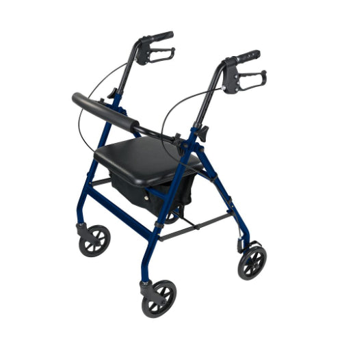 Vive Health Lightweight Aluminum Rollator Walker with Seat, Brakes and 6 Inches Wheels