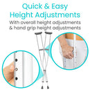 Vive Health Adjustable Adult Crutches – Lightweight, Pack of 2