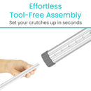 Vive Health Adjustable Crutches, Youth, Lightweight and Durable Support for Mobility, Pack of 2