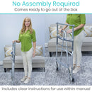 Vive Health Stand Assist Walker with Footbar, Ergonomic Support, Wheels and Aluminum Frame