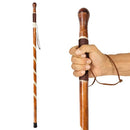 Vive Health Carved Wooden Walking Stick with durable willow bark and non-slip rubber tip, Moovkart.