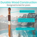 Vive Health Carved Wooden Walking Stick with Durable Willow Bark and Non-Slip Tip