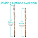 Vive Health Carved Wooden Walking Stick with Durable Willow Bark and Non-Slip Tip