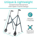 Vive Health Compact Airframe Walker, Foldable Lightweight Aluminum Frame, 300 lbs Capacity
