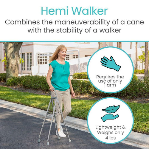 Vive Health Lightweight Adjustable Hemi Walker