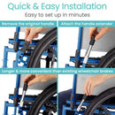 Vive Health Wheelchair Brake Handle Extension, 6-Inch Reach, Universal Fit for Easy Brake Engagement