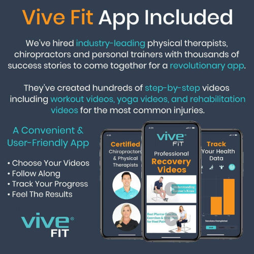 Vive Health Pedal Exercise, LCD, Chair Strap, App
