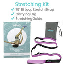 Vive Health Stretch Strap, 75 Inch Non-Elastic Nylon with 10 Loops, Yoga and Physical Therapy