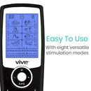 Vive Health 8-Mode TENS Unit with Electrodes and LCD Display