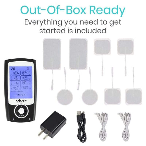 Vive Health 8-Mode TENS Unit with Electrodes and LCD Display