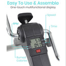 Vive Health Folding Pedal Exerciser, Adjustable Tension, Silver Vein