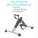 Vive Health Folding Pedal Exerciser, Adjustable Tension, Teal Vein