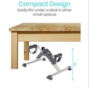 Vive Health Folding Pedal Exerciser, Adjustable Tension, Teal Vein