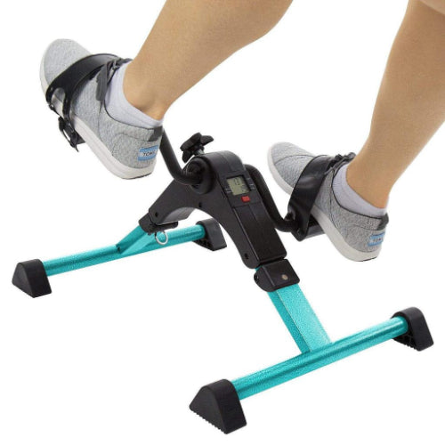 Vive Health Folding Pedal Exerciser, ADJ Tension, 9"H, LEG/ARM, APP, Teal