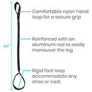Vive Health Leg Lift Assist with 44 Inches Aluminum Rod and 26 Inches Loop