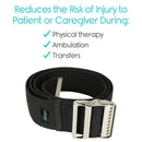 Vive Health Transfer Belt, 60 Inch Cotton Gait Belt with Metal Buckle, Supports Up to 500 lbs