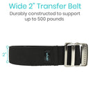 Vive Health Transfer Belt, 60 Inch Cotton Gait Belt with Metal Buckle, Supports Up to 500 lbs