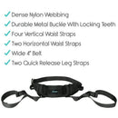 Vive Health Transfer Belt with Leg Straps, Metal Buckle and 6 Handles