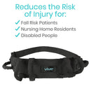 Vive Health Transfer Belt with Handles, Adjustable Fit Black for Patient Mobility Support