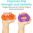 Vive Health Ring Grip Exercisers, Pack of 4