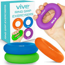 Vive Health Ring Grip Exercisers, pack of 4 with progressive resistance levels for improving hand strength and grip. Moovkart