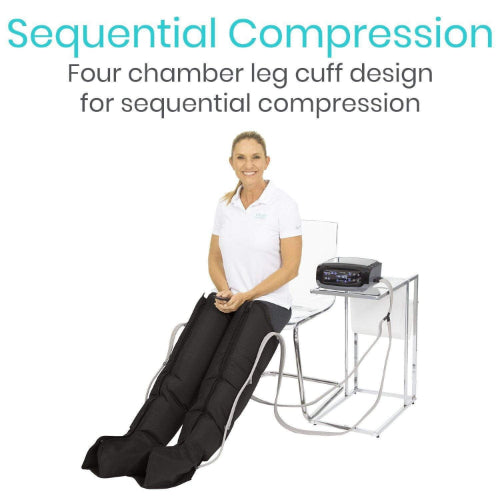 Vive Health Leg Compression Pump, 2 Zippered Sleeves, 3 Variable Modes