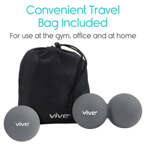 Vive Health Lacrosse Ball Single and Peanut, Firm Silicone, 2.5 Inches
