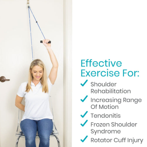 Vive Health Shoulder Pulley, Metal/Nylon Pulley, Rope W/Door Anchor
