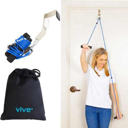 Vive Health Shoulder Pulley, Metal/Nylon Pulley, Rope W/Door Anchor