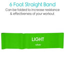 Vive Health TPE Resistance Bands Set for Exercise and Rehab, 5 Mini Bands and 6 Feet Straight Band
