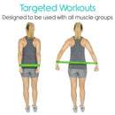 Vive Health TPE Resistance Bands Set for Exercise and Rehab, 5 Mini Bands and 6 Feet Straight Band