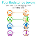 Vive Health Therapy Putty, 6 Resistance Levels, Hand Exercise and Rehab Pack of 6